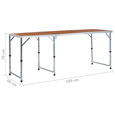 vidaXL Skladací kempingový stôl 180x60 cm hliníkový