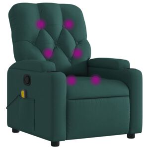 vidaXL Mas&aacute;žne kreslo s polohovac&iacute;m mechanizmom, tmavozelen&eacute;, l&aacute;tkov&eacute;