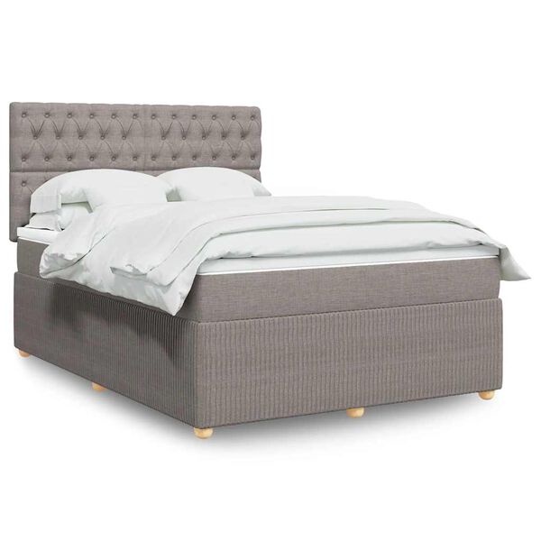 vidaXL Posteľn&yacute; r&aacute;m boxspring s matracom sivohned 140x200 cm l&aacute;tka