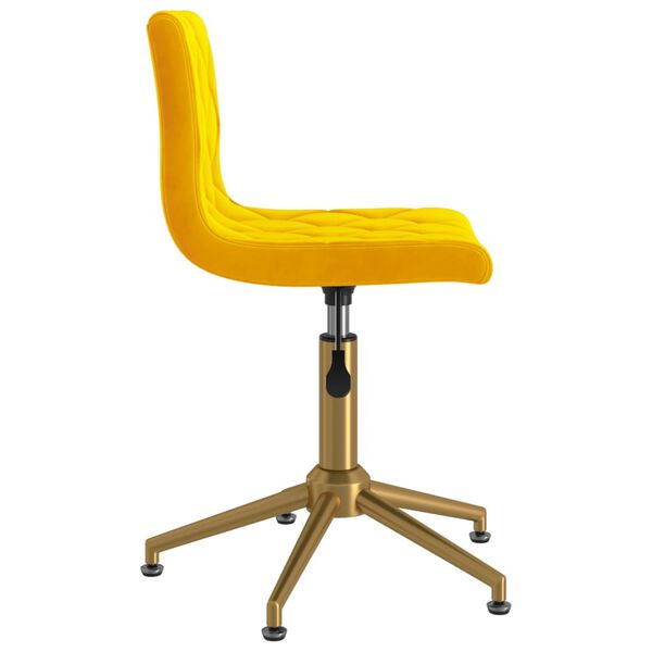 vidaXL Otočn&eacute; jed&aacute;lensk&eacute; stoličky 4 ks horčicovo-žlt&eacute; zamatov&eacute;