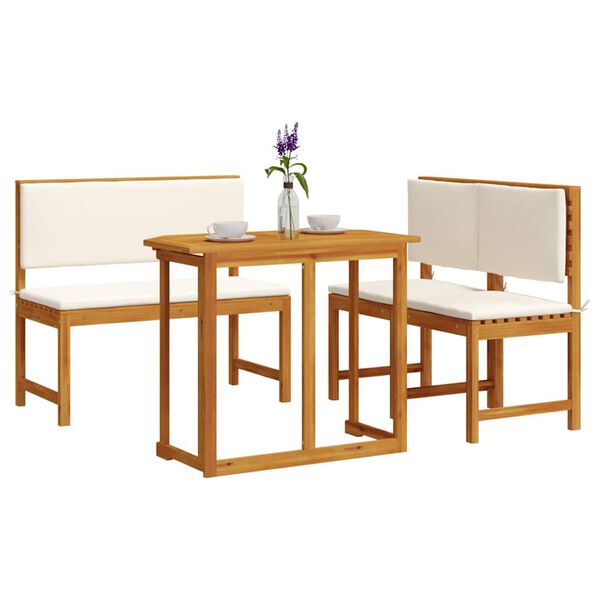 vidaXL Záhradný bistro set 3 pcs Hnedá Pevné akáciové drevo