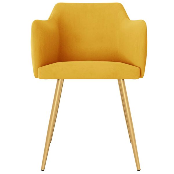 vidaXL Jed&aacute;lensk&eacute; stoličky 6 ks žlt&eacute; zamatov&eacute;