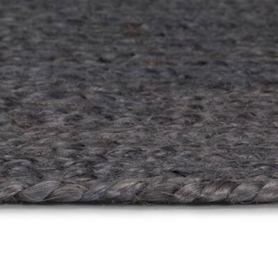 vidaXL Ručne vyrobený koberec tmavosivý 210 cm jutový okrúhly