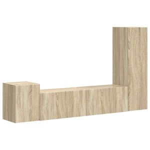 vidaXL Zostava TV skriniek N&aacute;stenn&yacute; 4 pcs Sonoma dub Kompozitn&eacute; drevo