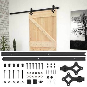 vidaXL Posuvn&eacute; dvere 90 x 210 cm Borovicov&yacute; mas&iacute;v Pr&iacute;rodn&aacute; a čierna