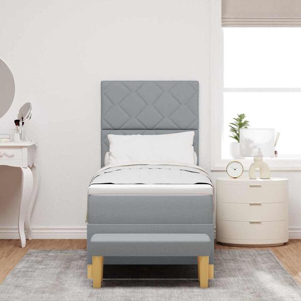 vidaXL Posteľ s pružinov&yacute;m r&aacute;mom Svetlosiv&aacute; 80 x 200 cm l&aacute;tka