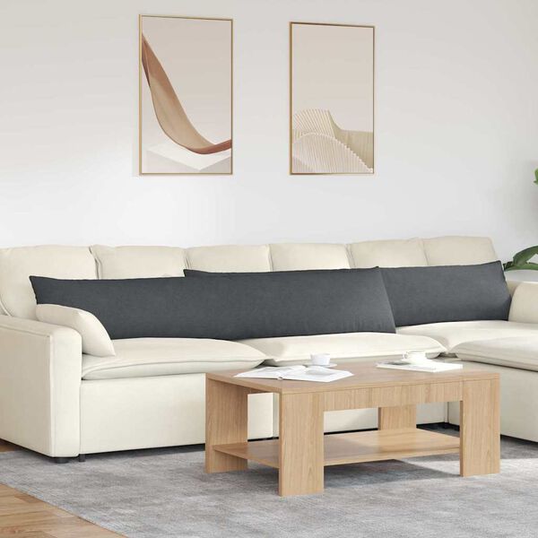 vidaXL Vankúše na pohovku 2 pcs Tmavo šedá 200 x 40 cm