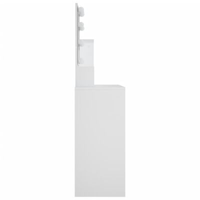 vidaXL Toaletný stolík s LED biely 86,5x35x136 cm
