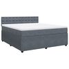 vidaXL Posteľn&yacute; r&aacute;m boxspring s matracom tmavosiv&yacute; 180x200 cm zamat