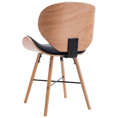 vidaXL Jedálenské stoličky 2 ks, čierne, umelá koža a ohýbané drevo