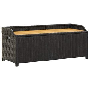vidaXL Z&aacute;hradn&aacute; &uacute;ložn&aacute; lavica 120 cm, polyratan, čierna