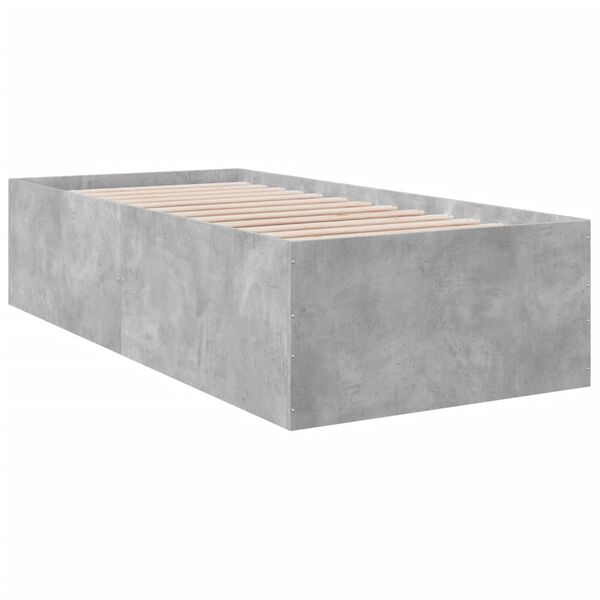vidaXL Posteľný rám betónový sivý 100x200 cm borovicový masív