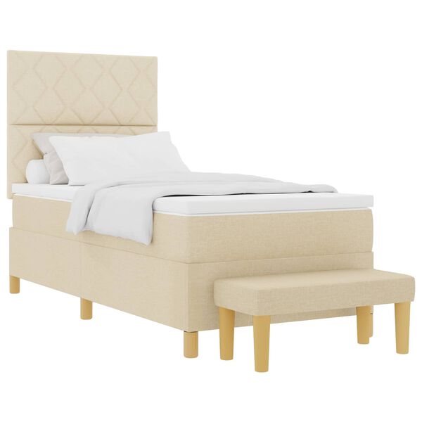 vidaXL Posteľ s pružinov&yacute;m r&aacute;mom s matracmi Kr&eacute;mov&aacute; 100 x 200 cm l&aacute;tka