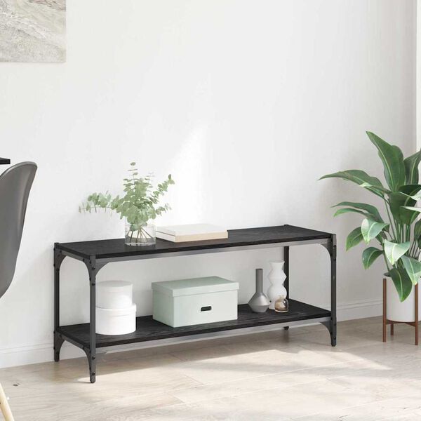 vidaXL TV skrinka Čierny dub 100x33x41cm Inžinierske drevo a železo