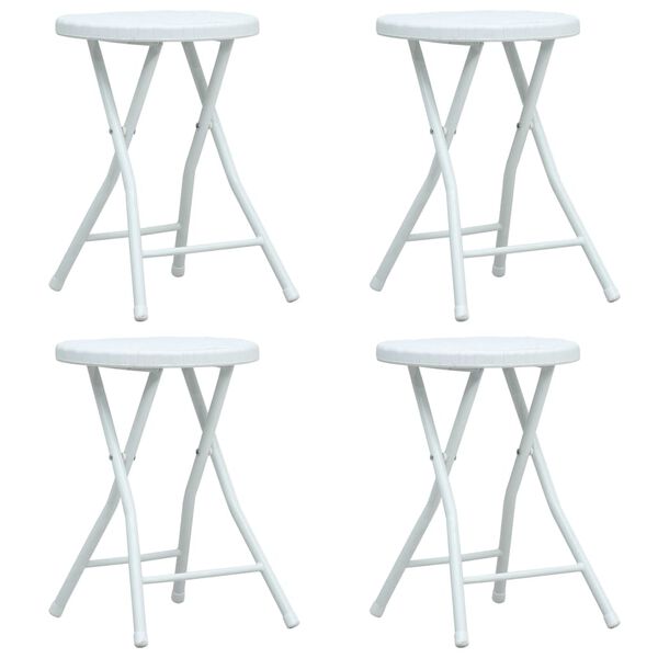 vidaXL Skladacie záhradné stoličky 4 ks biele HDPE ratanový vzhľad