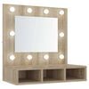 vidaXL Zrkadlov&aacute; skrinka s LED dub sonoma 60x31,5x62 cm