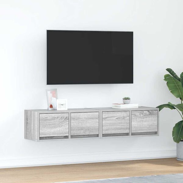 vidaXL TV stolíky 2 ks sivý dub sonoma 60x31x25,5 cm spracované drevo