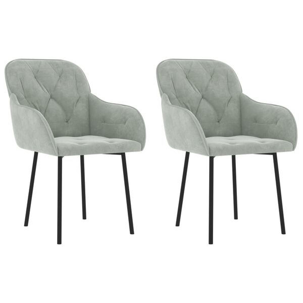 vidaXL Otočn&eacute; jed&aacute;lensk&eacute; stoličky 2 ks bledosiv&eacute; zamatov&eacute;