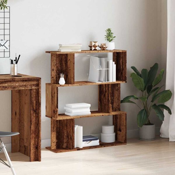 vidaXL Knižnica, staré drevo 80x24x96 cm, kompozitné drevo