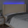 vidaXL Čelo postele s LED kr&eacute;mov&eacute; 203x16x118/128 cm l&aacute;tka