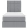 vidaXL Postel s &uacute;ložn&yacute;m prostorem a LED svetlom Svetlosiv&aacute; Polyester