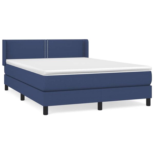 vidaXL Boxspring posteľ s matracom modr&yacute; 140x190 cm l&aacute;tka