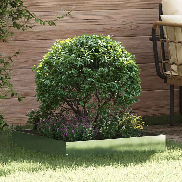 vidaXL Obrubn&iacute;k tr&aacute;vnika Strieborn&aacute; 60 x 60 x 13 cm Pozinkovan&aacute; oceľ