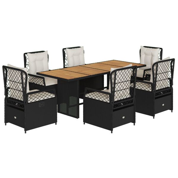 vidaXL 7-dielna z&aacute;hradn&aacute; jed&aacute;lensk&aacute; s&uacute;prava a vank&uacute;&scaron;e čierna polyratan