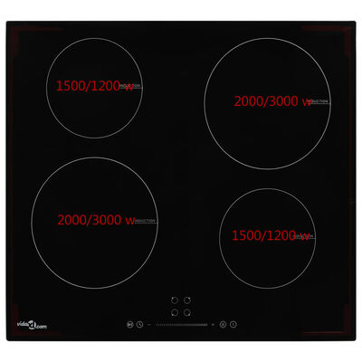 vidaXL Indukčná varná doska 4 platničky dotykové ovládanie sklo 7000 W