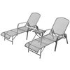 vidaXL Z&aacute;hradn&eacute; ležadl&aacute; 2 ks so stol&iacute;kom, oceľ, antracitov&eacute;