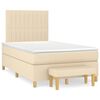 vidaXL Boxspring posteľ s matracom kr&eacute;mov&yacute; 120x200 cm l&aacute;tka