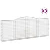 vidaXL Obl&uacute;kov&eacute; gabionov&eacute; ko&scaron;e 3 ks 400x30x140/160 cm pozink. železo