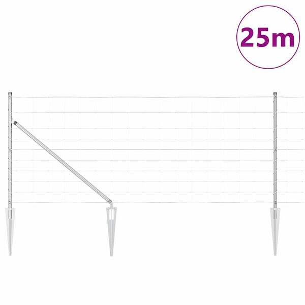 vidaXL Stĺp na plot. Zinkovan&yacute; 25 x 1 m Oceľ