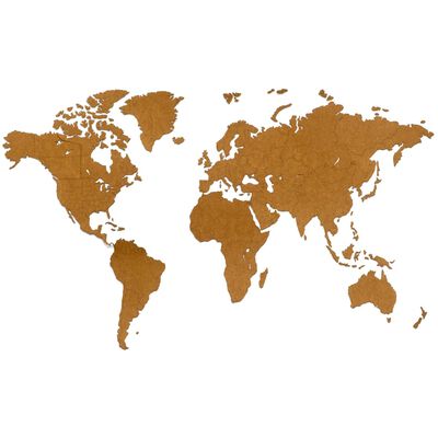 MiMi Innovations Drevená nástenná mapa sveta Luxury, hnedá 180x108 cm