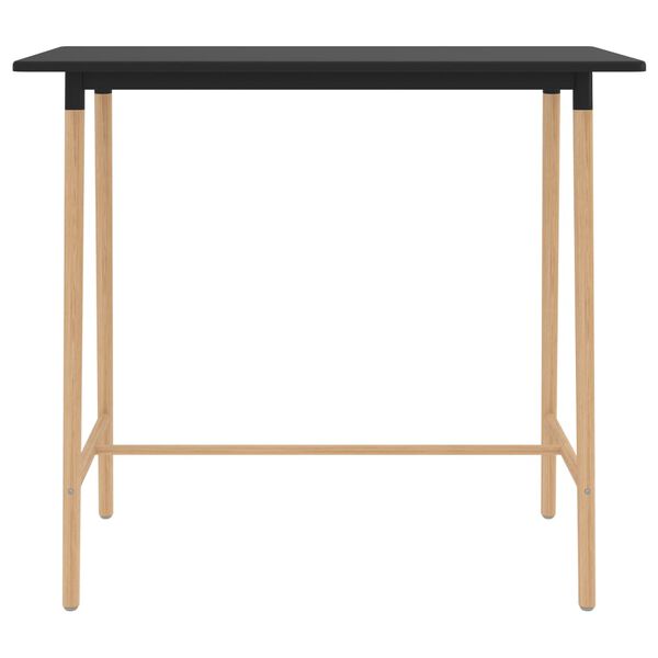 vidaXL Barový stôl čierny 120x60x105 cm MDF a masívne bukové drevo
