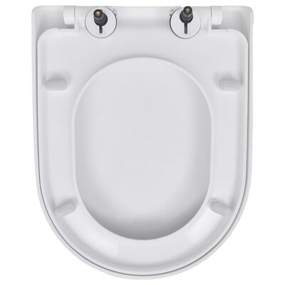 vidaXL WC sedadlá s pomalým sklápaním 2 ks, plast, biele