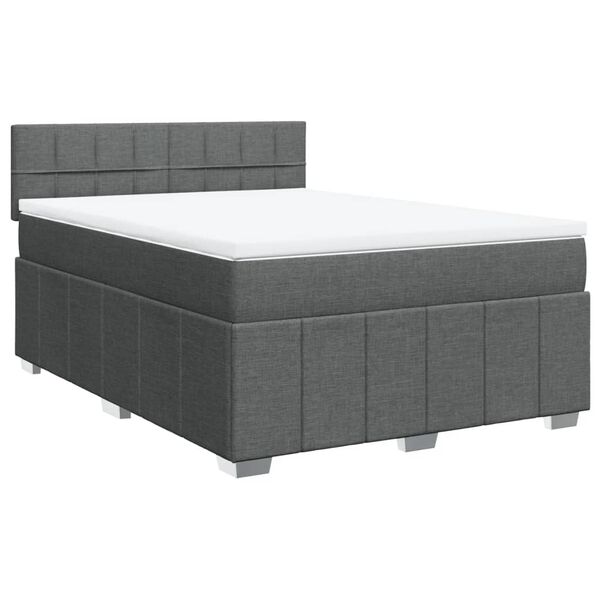 vidaXL Boxspring posteľ s matracom tmavosiv&aacute; 160x200 cm l&aacute;tka