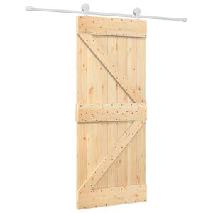 vidaXL Posuvn&eacute; dvere 85 x 210 cm Mas&iacute;vne borovicov&eacute; drevo (neupraven&eacute;)