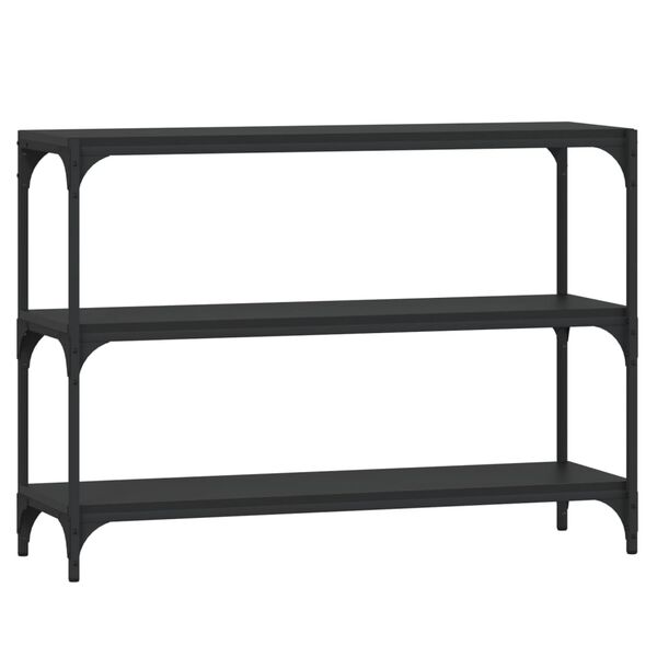 vidaXL Knižnica čierna 100x33x70,5 cm spracovan&eacute; drevo a oceľ