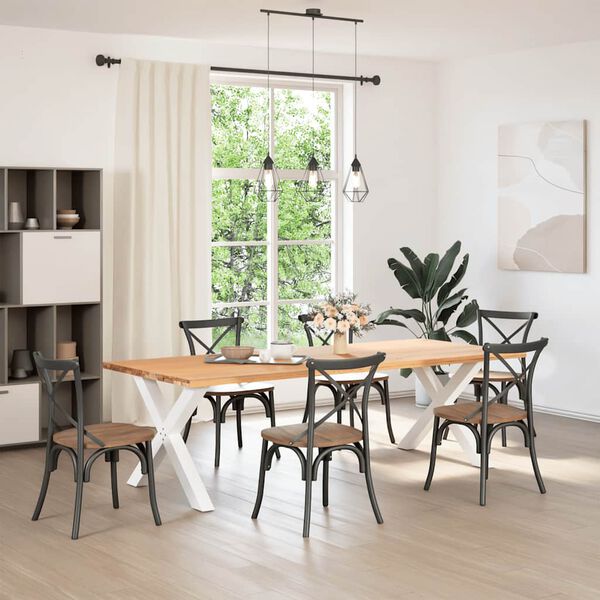 vidaXL Nohy k jed&aacute;lensk&eacute;mu stolu v tvare X, 2 ks, biele, 90 x (72-73) cm, oceľov&eacute;