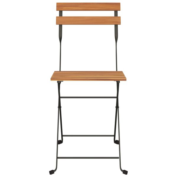 vidaXL Skladacie bistro stoličky 4 ks tíkový masív a oceľ