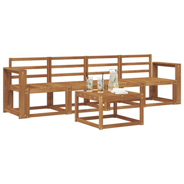 vidaXL Z&aacute;hradn&aacute; s&uacute;prava gaučov 5 pcs Pr&iacute;rodn&aacute; Pevn&eacute; ak&aacute;ciov&eacute; drevo