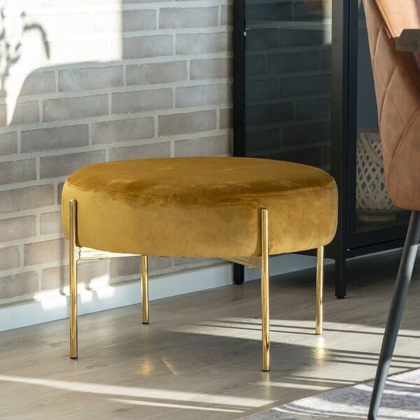 House Nordic Taburetka Evie horčicovožlt&aacute;