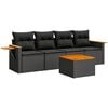 vidaXL Patio Sofa Set 4-miestne Black