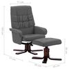 vidaXL Skl&aacute;pacie kreslo s podnožkou, siv&eacute;, umel&aacute; koža