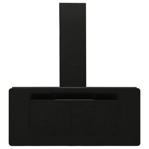 vidaXL Nástenný digestor 90cm nehrdzavejúca oceľ a tvrdené sklo čierny