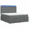 vidaXL LED boxspring posteľ s matracom Tmavosiv&aacute; 140 x 190 cm L&aacute;tka