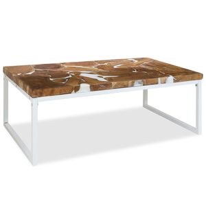vidaXL Konferenčn&yacute; stol&iacute;k, teakov&eacute; drevo a živica 110x60x40 cm