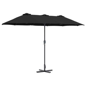 vidaXL Z&aacute;hradn&yacute; slnečn&iacute;k 370 x 197 x 239 cm Polyester a hlin&iacute;k Čierna