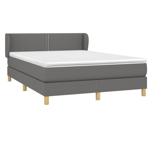 vidaXL Boxspring posteľ s matracom tmavosiv&aacute; 140x200 cm l&aacute;tka